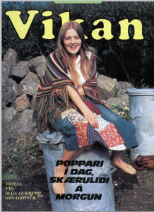 Olga Guðrún á forsíðu Vikunnar 1976, þremur árum eftir að Uppreisnin kom út (sjá hér).