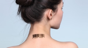 Girl with a bar-code